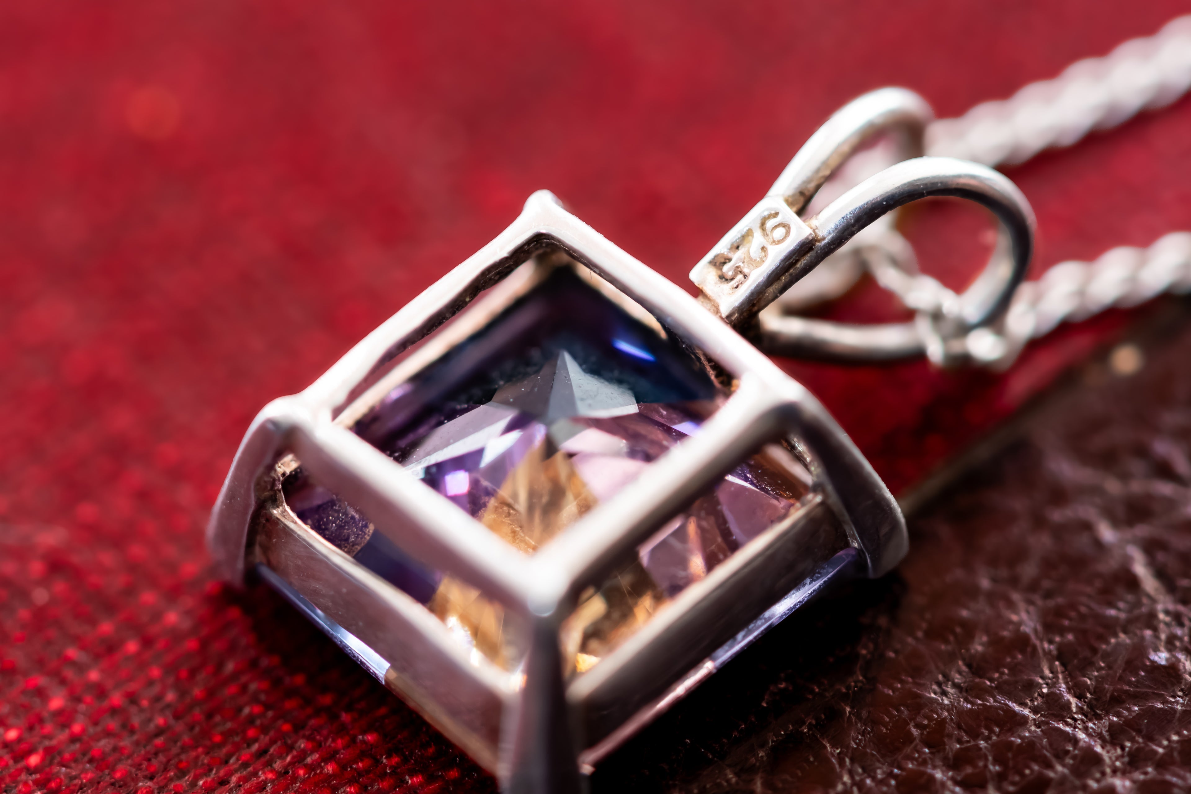 Geometric Ametrine Amulet