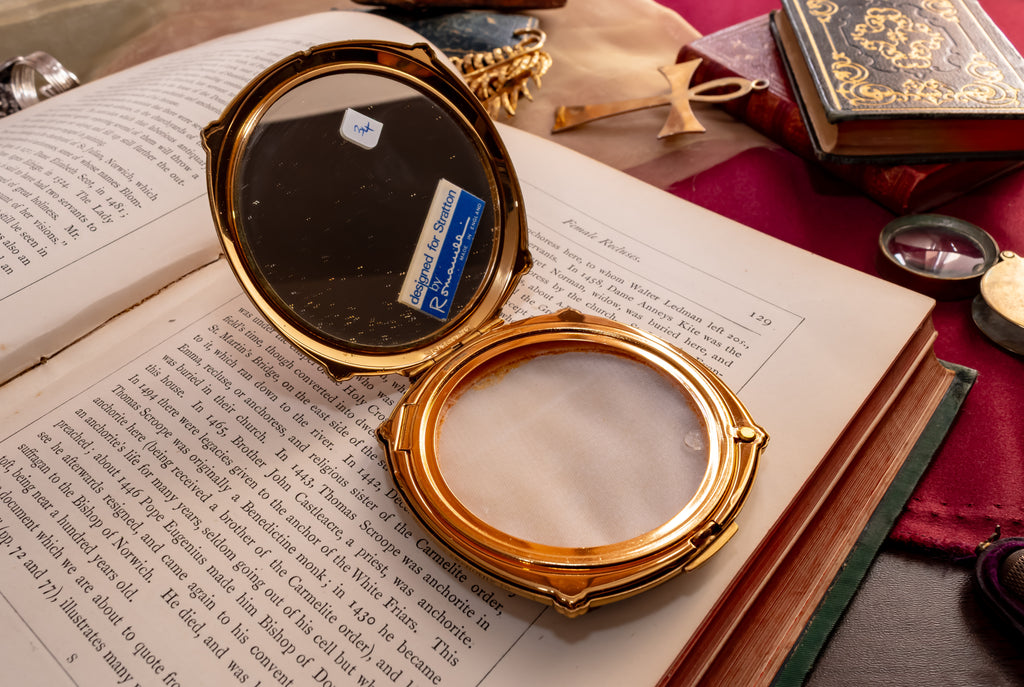 Stratton Powder Compact, English Enamel Vanity Compact, New