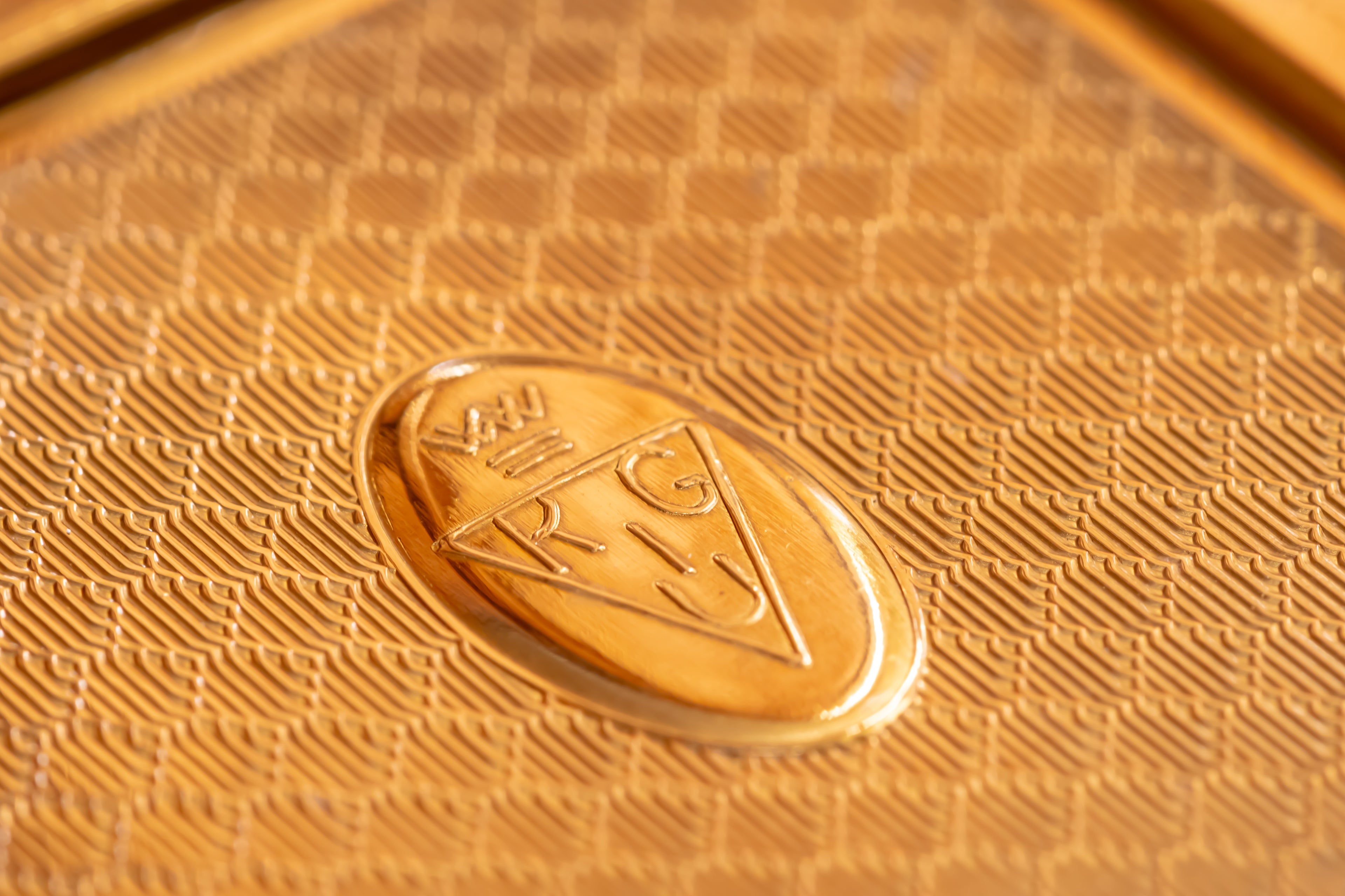Kigu Square Gold Powder Compact, Rare English Vanity Compact, Vintage