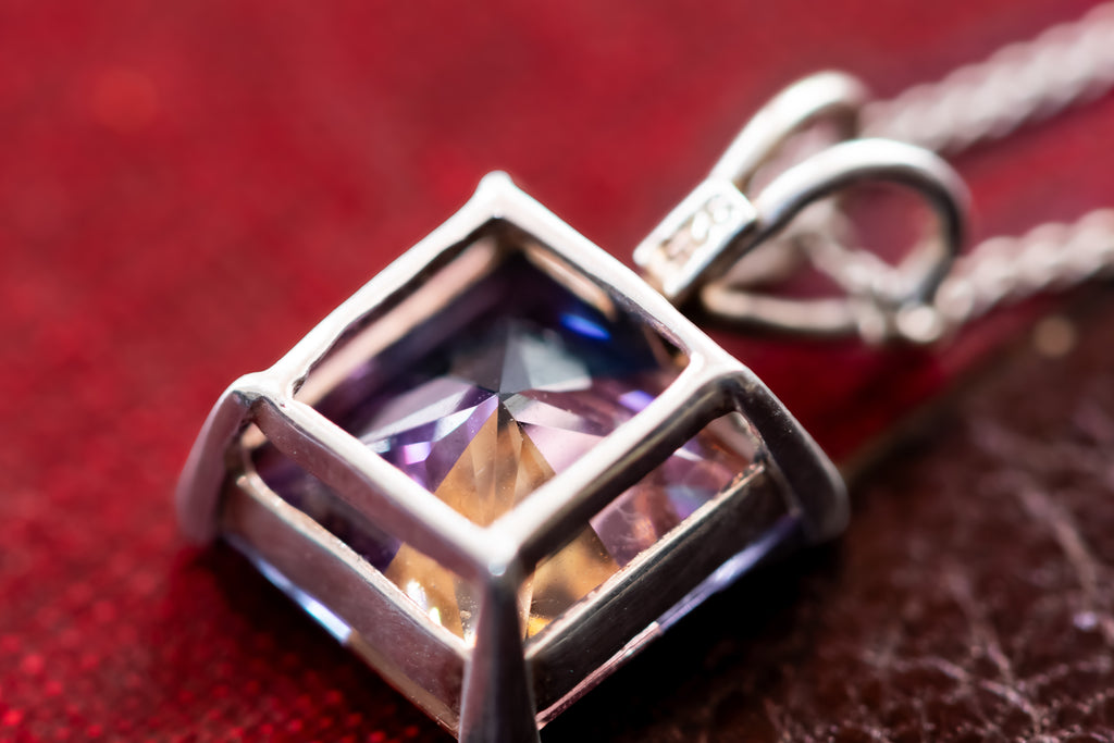 Geometric Ametrine Amulet