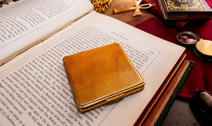 Kigu Square Gold Powder Compact, Rare English Vanity Compact, Vintage