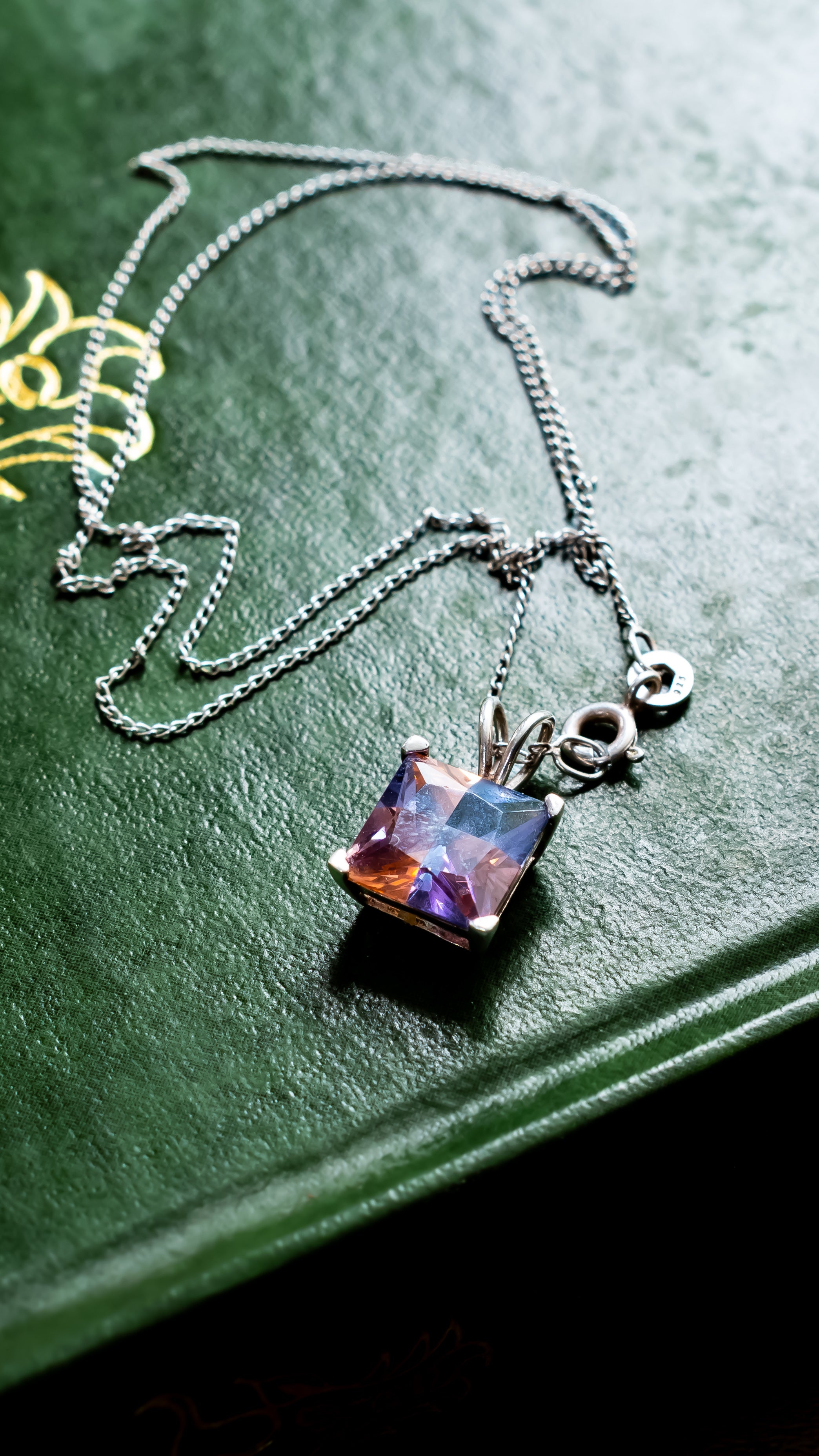Geometric Ametrine Amulet