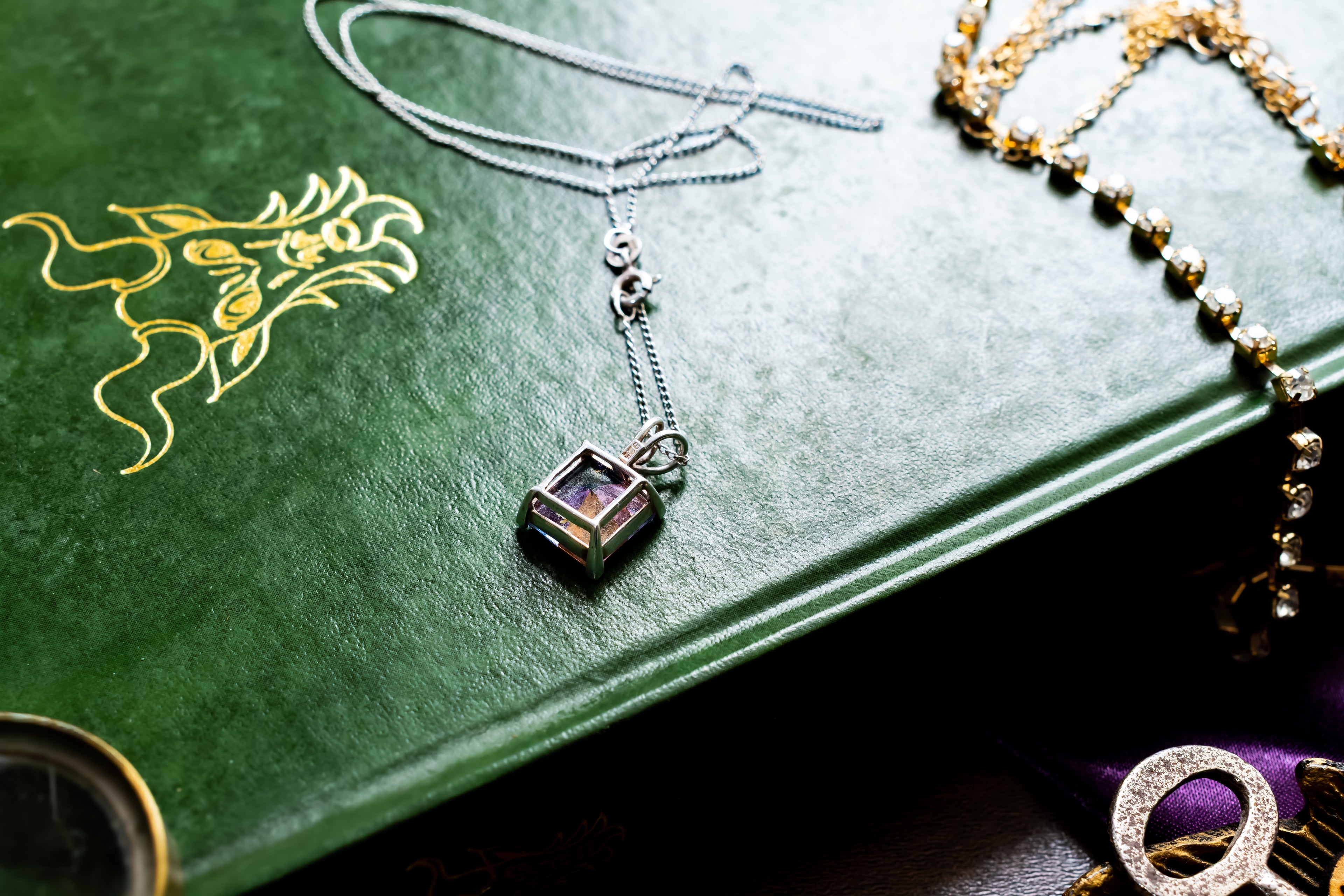 Geometric Ametrine Amulet