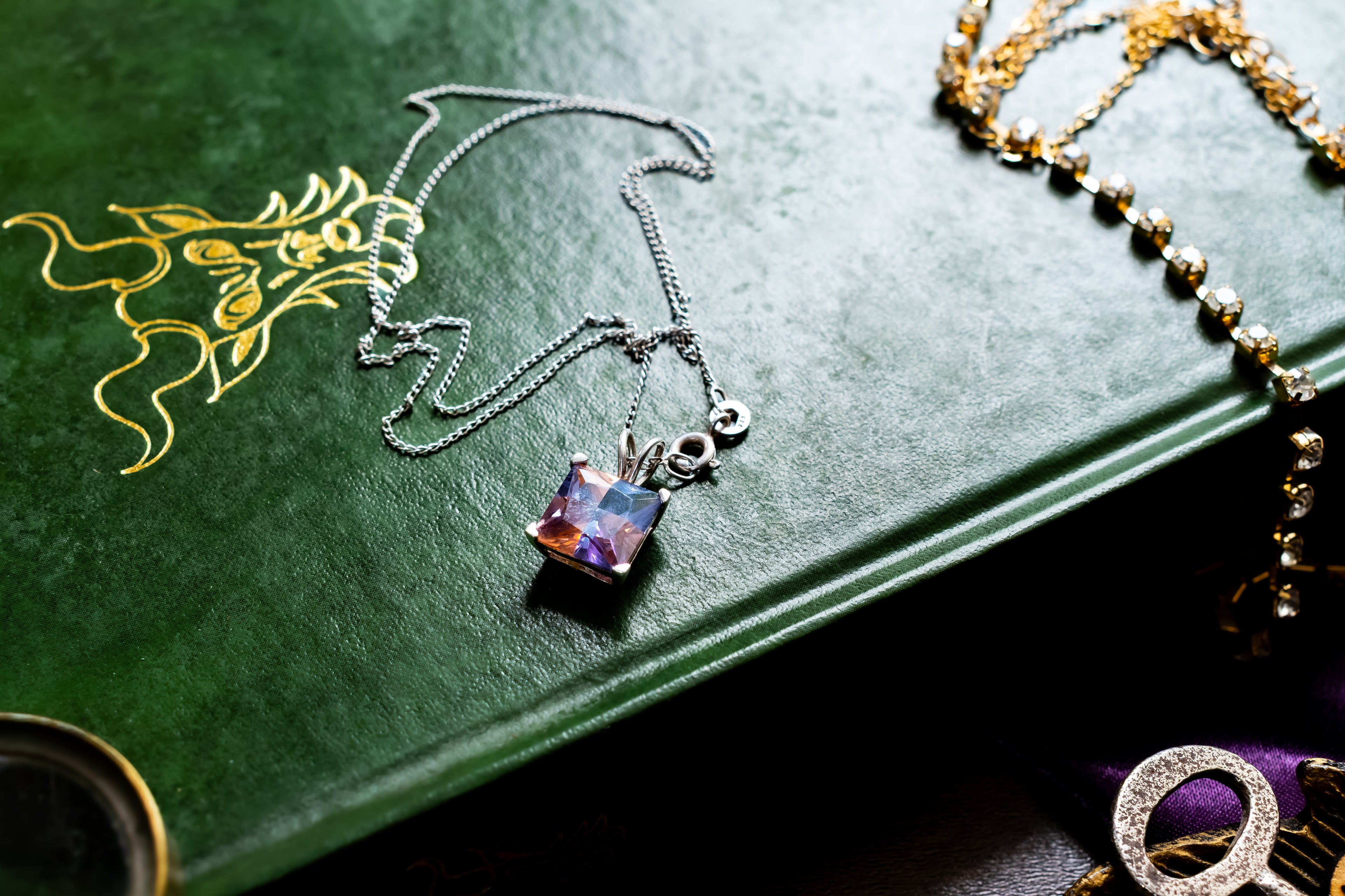 Geometric Ametrine Amulet