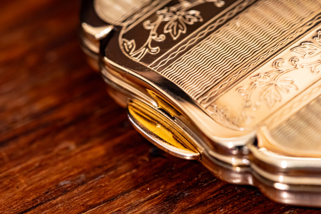 Stratton Empress Gold-Tone Powder Compact, New, Made in England, Original Box