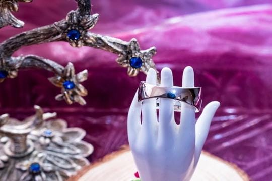 Vintage 925 Sterling Silver Pink & Purple Sapphire Band Ring. Wide Art Deco Statement Ring.