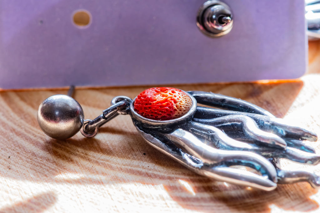 Coral Jellyfish Drop Earrings, Ocean Creature, Sea Witch Summer Jewelry