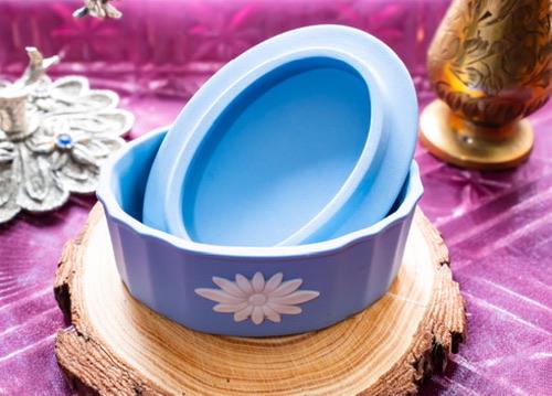 Vintage Wedgwood Blue Jasperware Trinket Pot. Made in England, Blue and White Keepsake Dish.