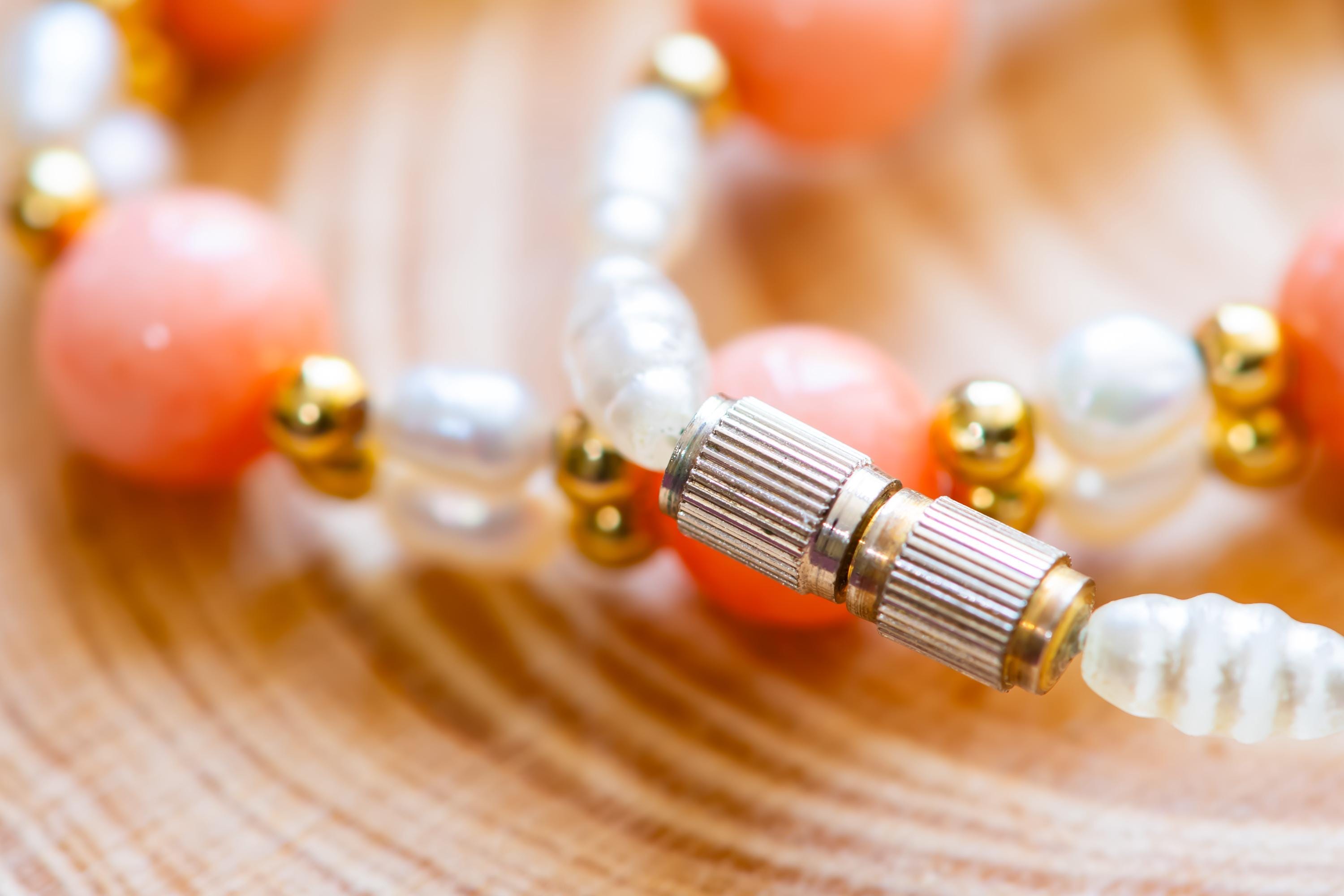 Peach Coral Pearl Choker Necklace: Coastal Boho Gemstone Jewelry