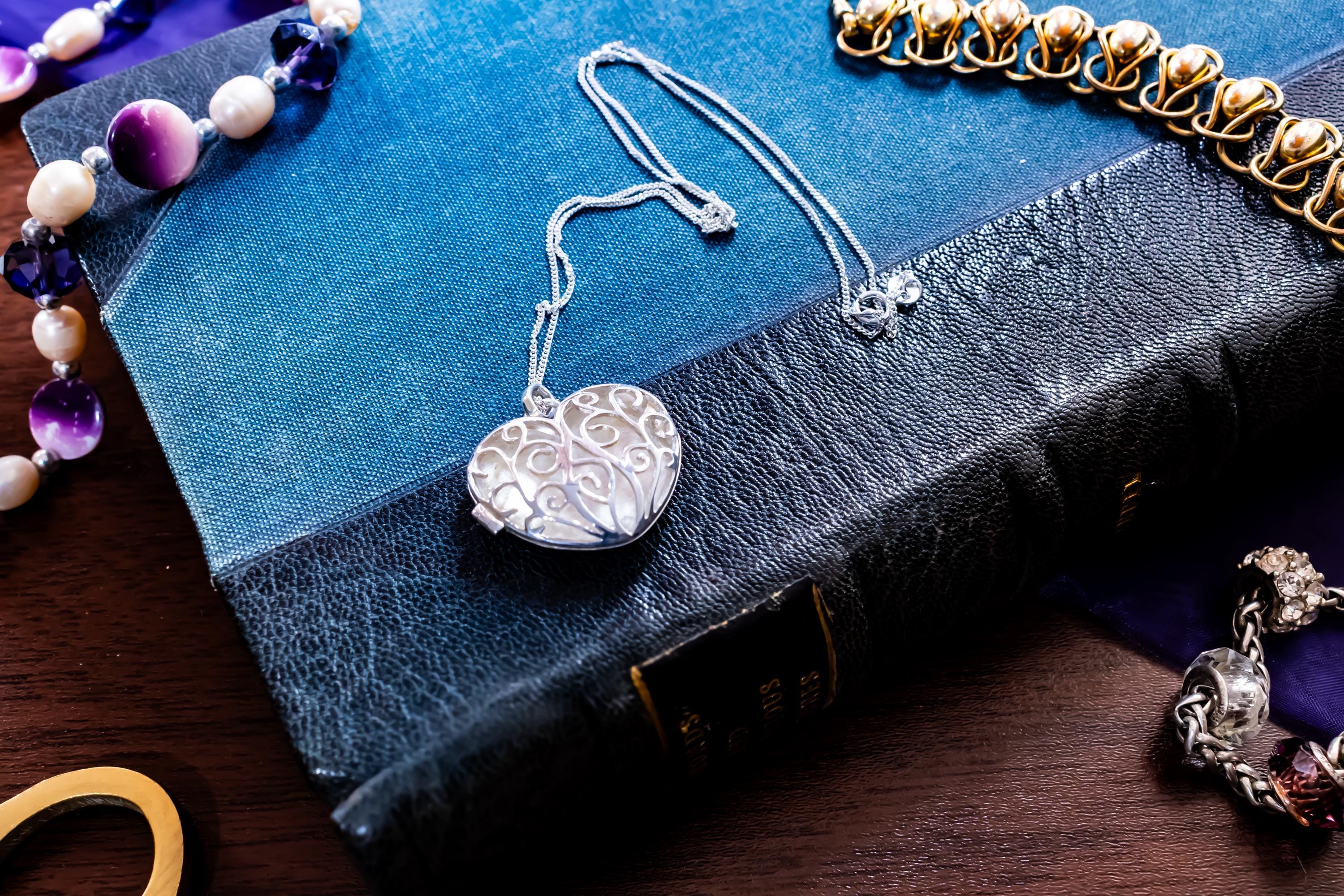 Sterling Silver Filigree Heart Locket Pendant, Openwork Cage Necklace