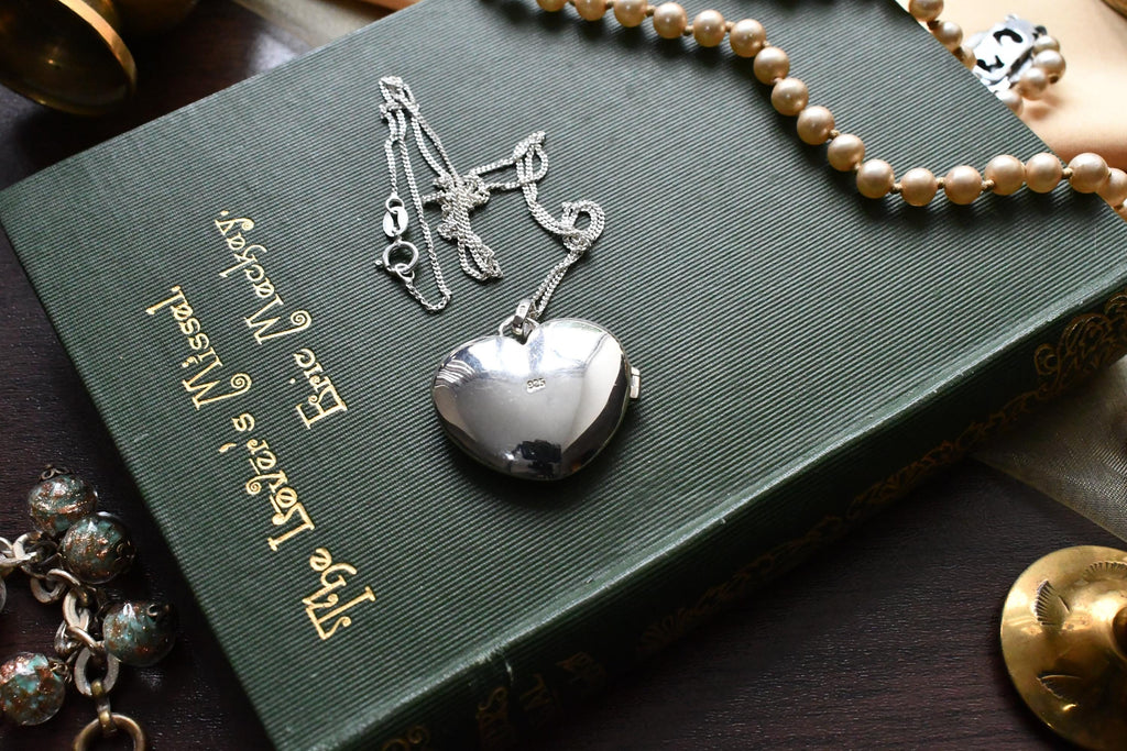 Sterling Silver Filigree Heart Locket Pendant, Openwork Cage Necklace