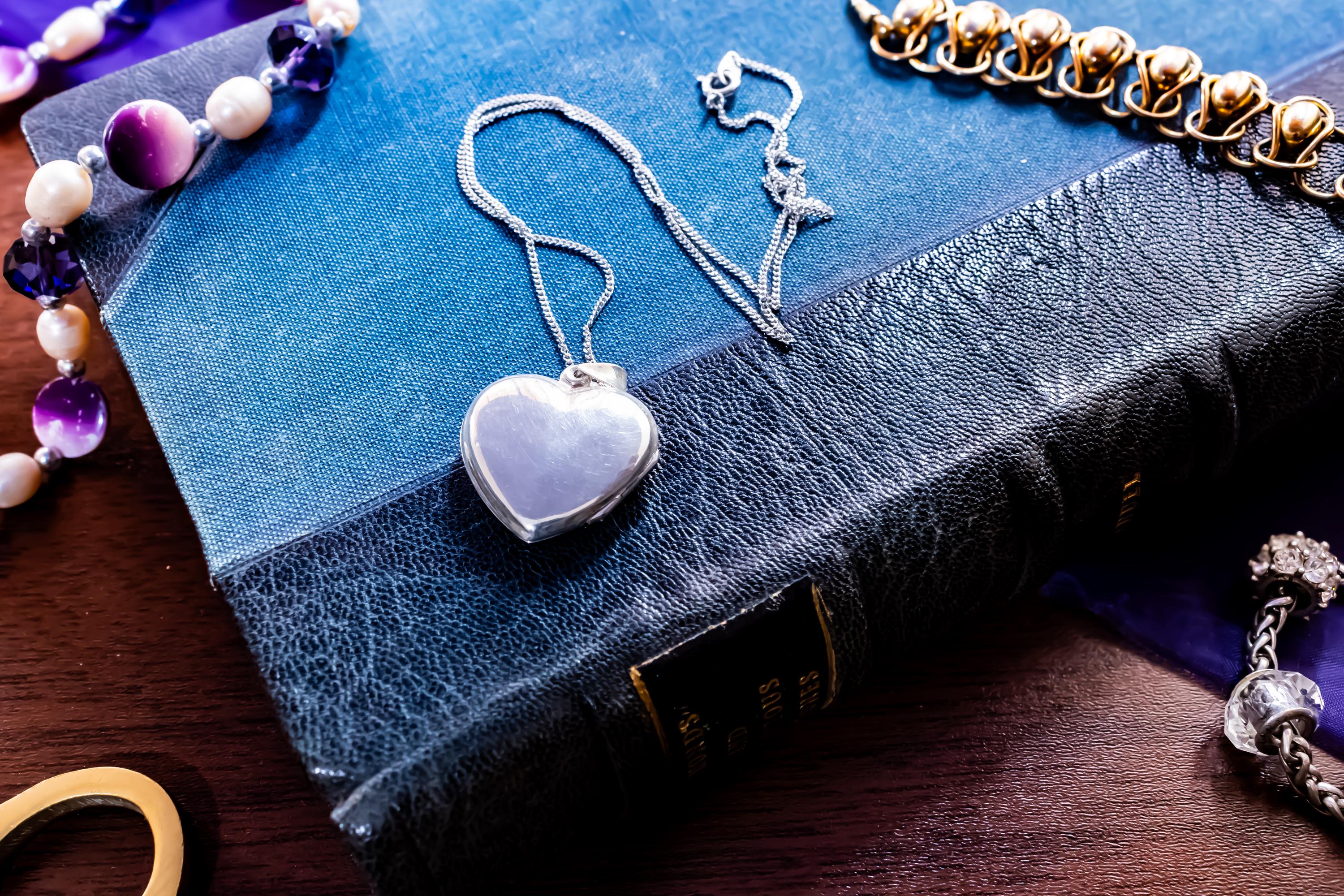 Sterling Silver Heart Locket. Etched Floral Vintage Pendant, Keepsake Necklace.