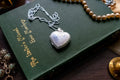 Sterling Silver Heart Locket. Etched Floral Vintage Pendant, Keepsake Necklace.