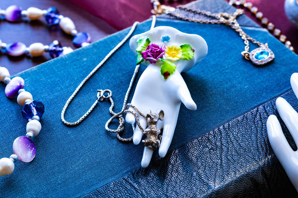 Antique Articulated Silver Mouse Pendant. Movable 925 Sterling Chain Necklace, Whimsical Cabinet of Curiosities.