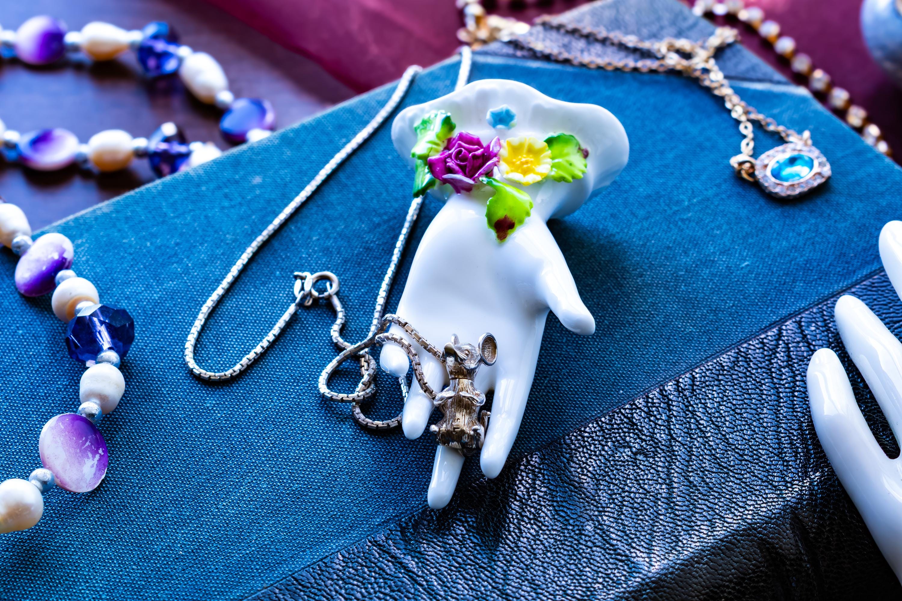 Antique Articulated Silver Mouse Pendant. Movable 925 Sterling Chain Necklace, Whimsical Cabinet of Curiosities.
