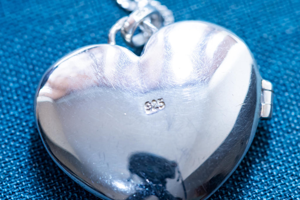 Sterling Silver Filigree Heart Locket Pendant, Openwork Cage Necklace