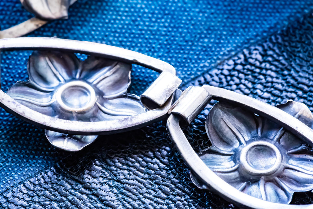 Vintage Fir Munksgaard 830S Silver Floral Bracelet, Norwegian Heritage Jewelry.