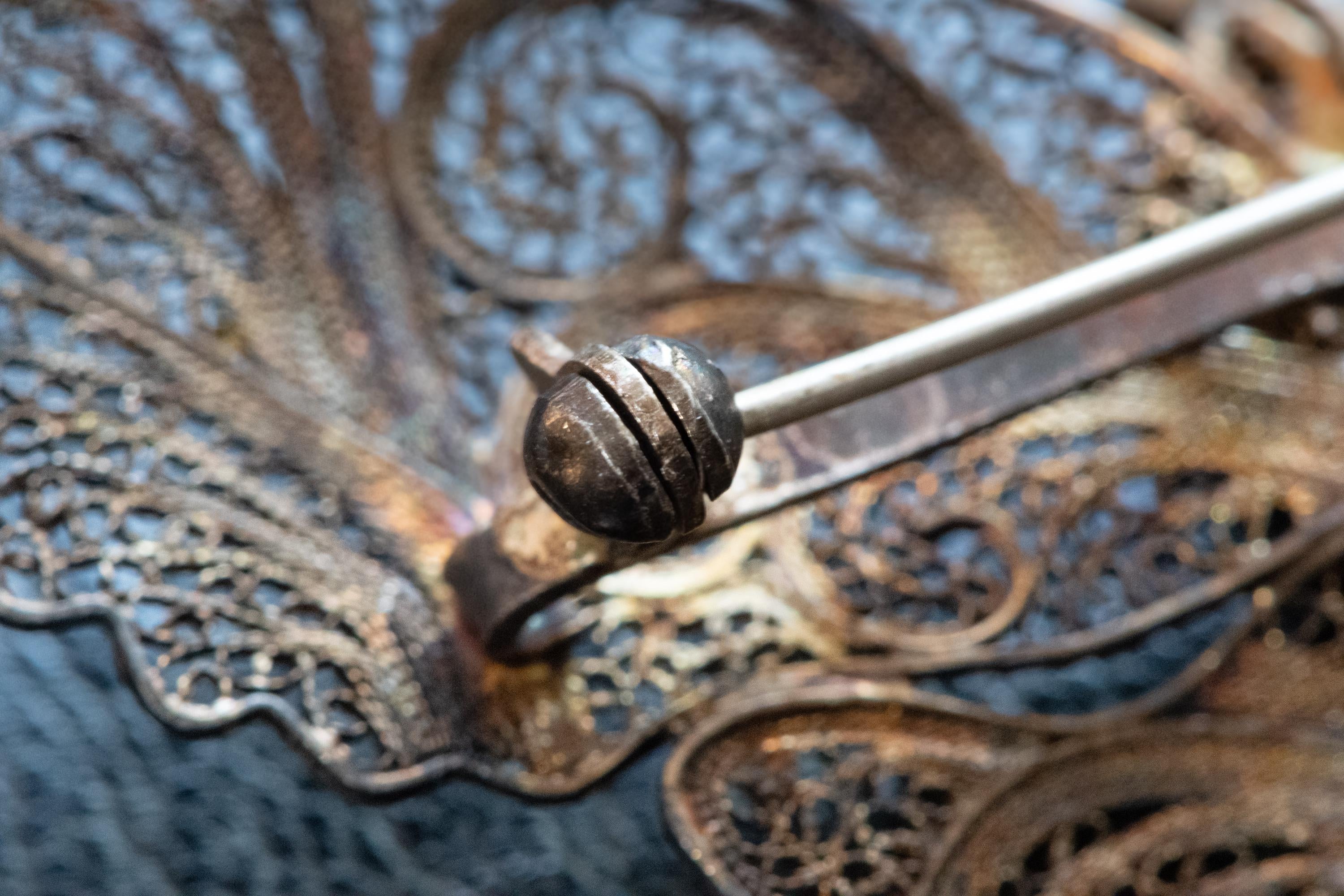 Antique Silver Filigree Butterfly Brooch
