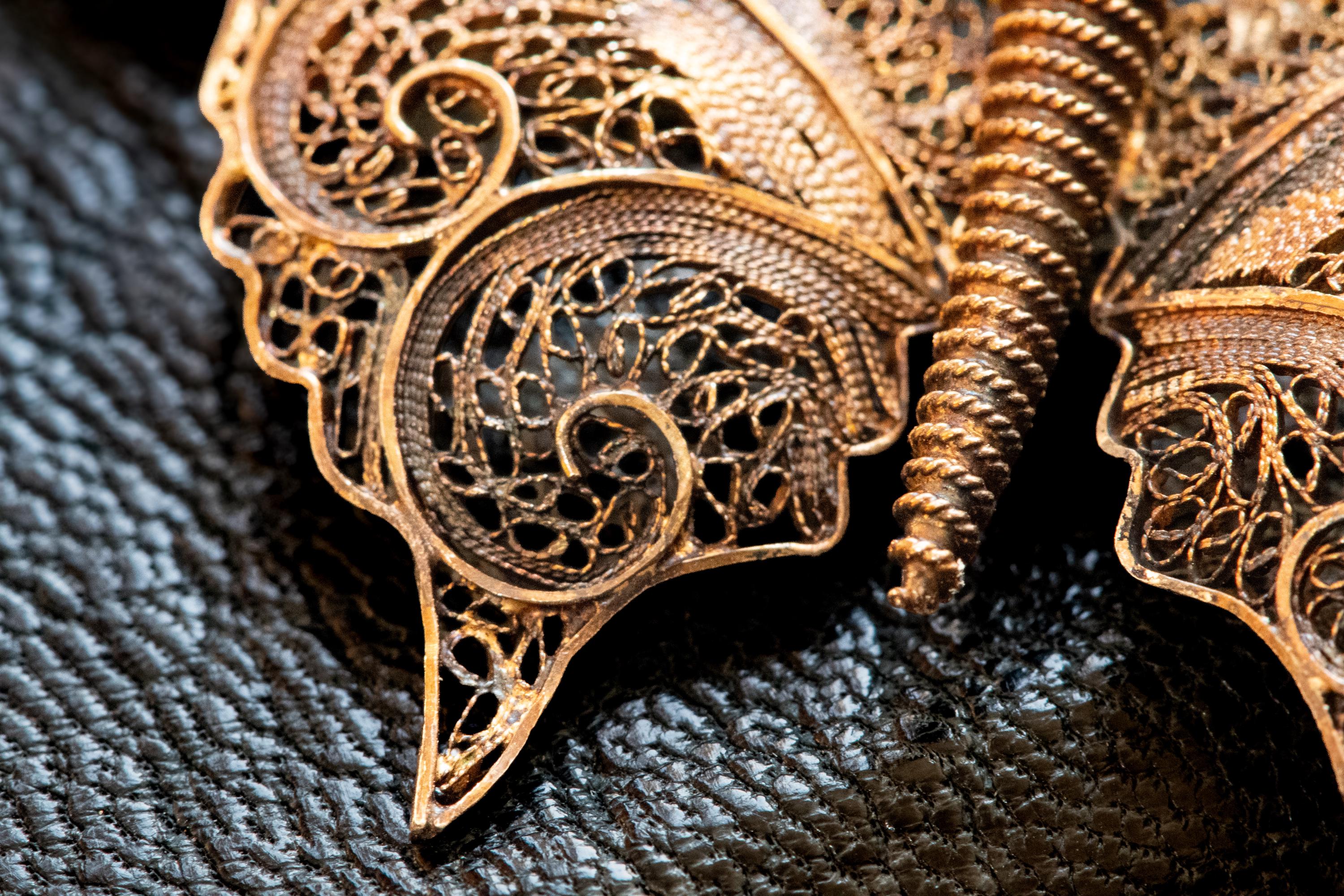Antique Silver Filigree Butterfly Brooch