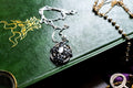 Vintage Sterling Silver Onyx Cluster Pendant, Twisted Chain, Gothic Statement Necklace