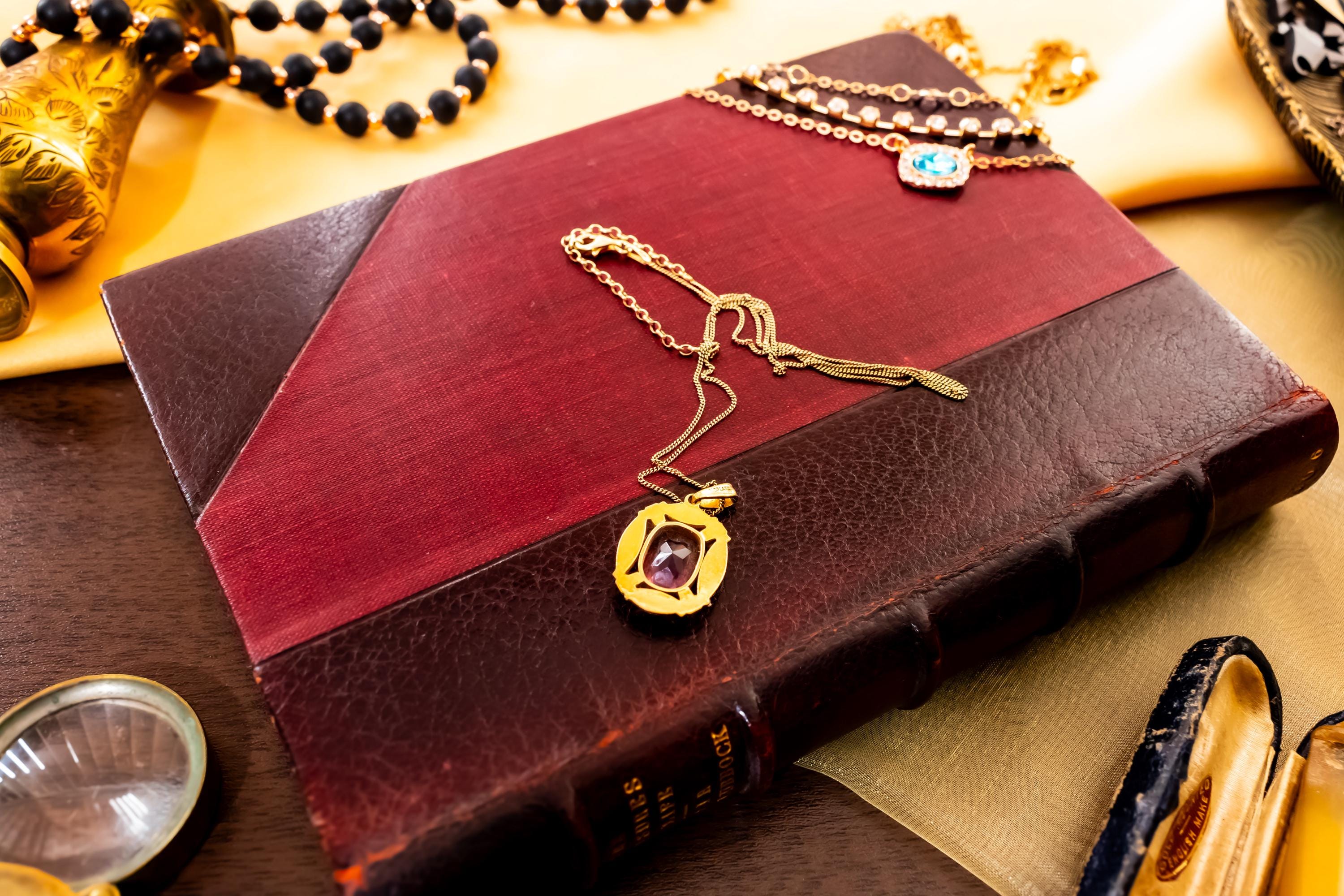 Vintage Italian Gold Vermeil Amethyst Pendant. Regal Emerald-Cut Amulet, Shadow and Silver Vault.