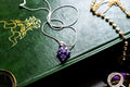 Vintage Sterling Silver Amethyst Cluster Pendant. Geometric Amulet Snake Chain.