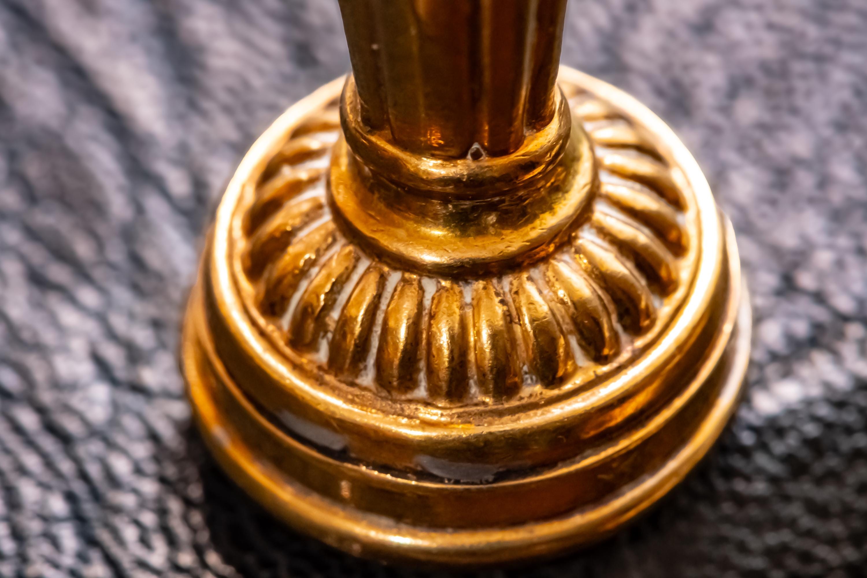 Antique Brass & Bloodstone Wax Seal Stamp. Unengraved Desk Curio, Dark Academia Blank Matrix.