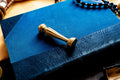Antique Brass & Bloodstone Wax Seal Stamp. Unengraved Desk Curio, Dark Academia Blank Matrix.
