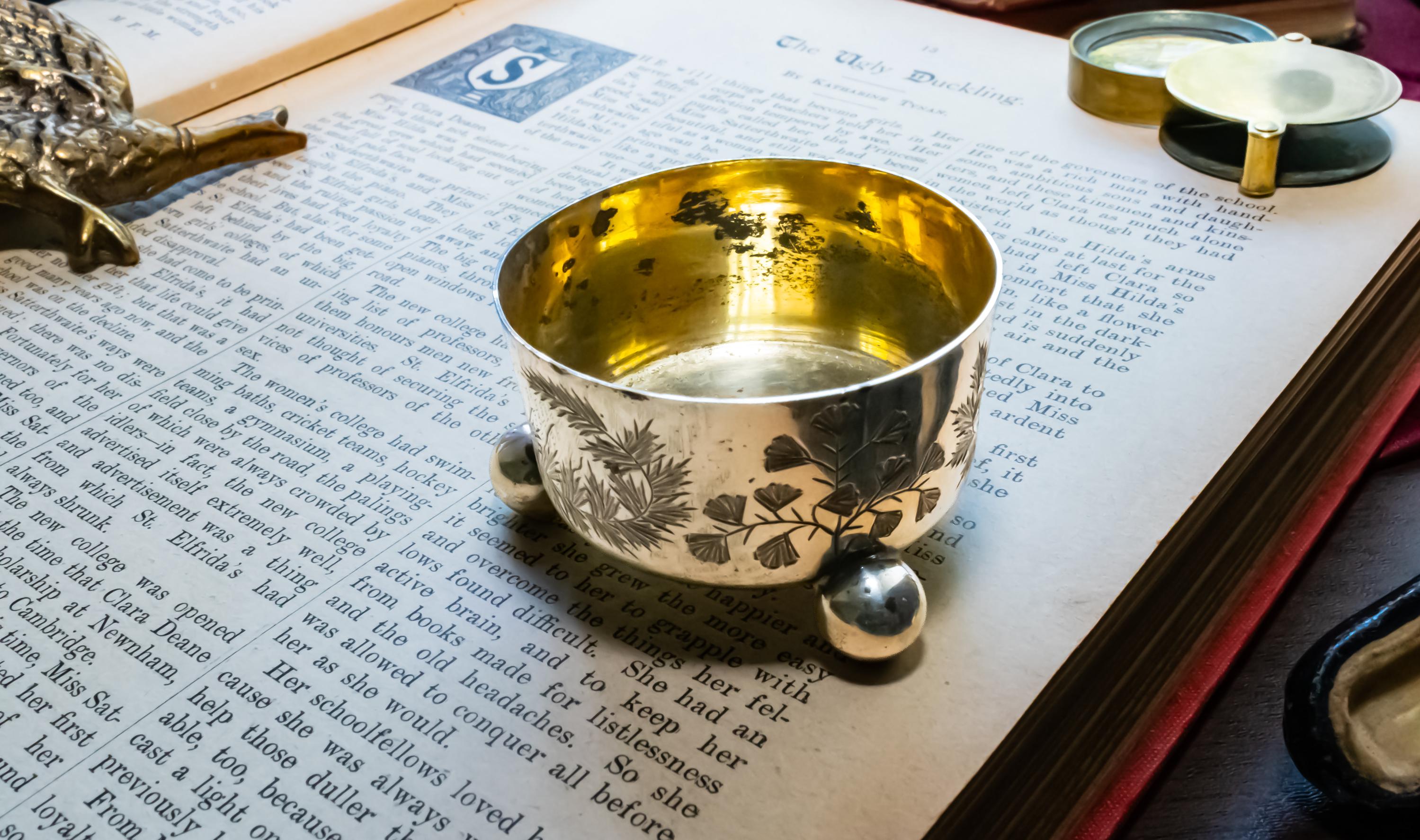 Antique Victorian Sterling Silver Footed Salt Cellar, 19th Century