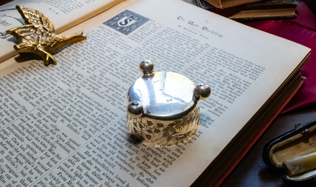 Antique Victorian Sterling Silver Footed Salt Cellar, 19th Century