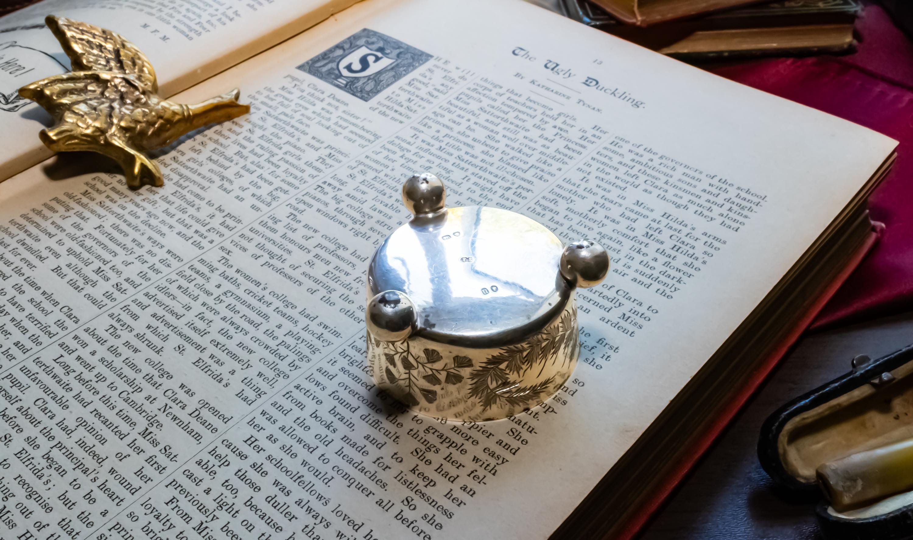 Antique Victorian Sterling Silver Footed Salt Cellar, 19th Century