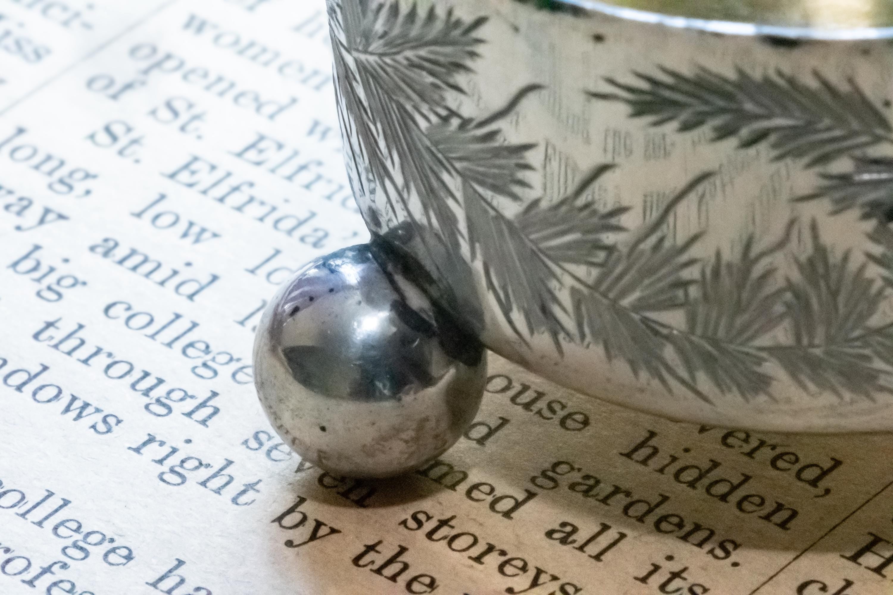 Antique Victorian Sterling Silver Footed Salt Cellar, 19th Century