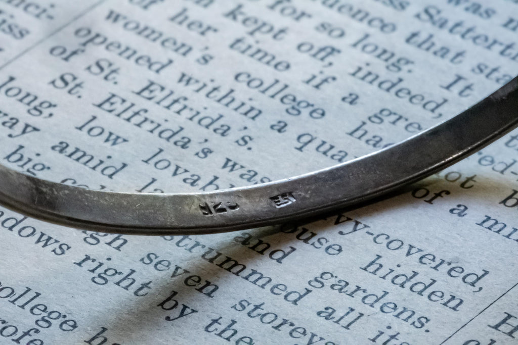 Bypass Sterling Silver Serpent Bangle, Vintage Snake Head Cuff