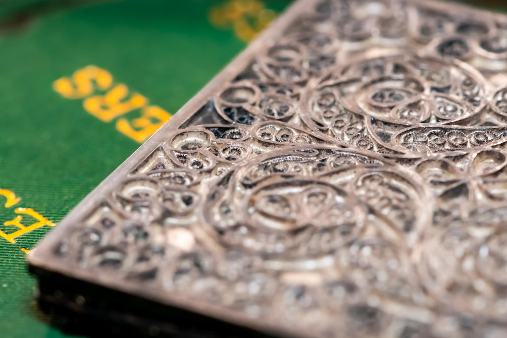 Antique Sterling Silver Filigree Hand Mirror.