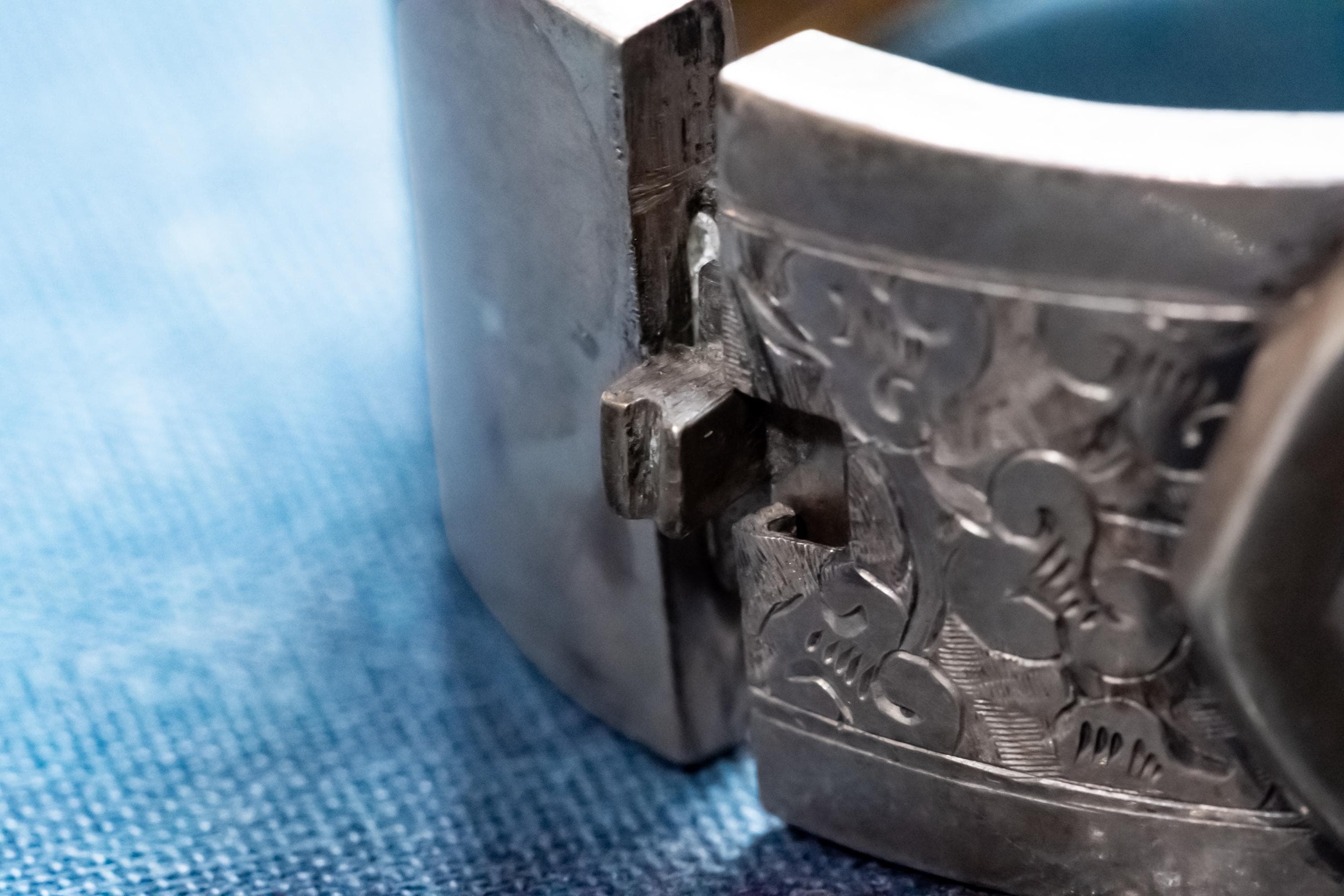 Authentic Victorian Silver Buckle Bangle, Hand-Engraved Floral Statement Jewelry