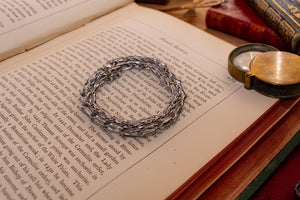 Heavy Vintage Sterling Silver Byzantine Chain Bracelet | Dark Academia Talisman