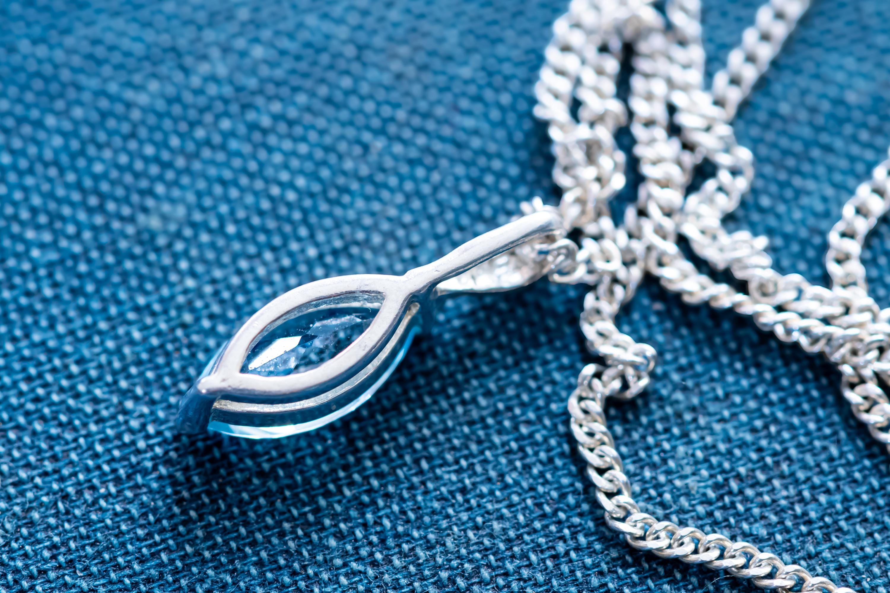 Vintage 925 Sterling Silver Blue Topaz Teardrop Necklace | Whimsigoth Talisman