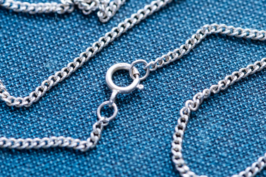 Vintage 925 Sterling Silver Blue Topaz Teardrop Necklace | Whimsigoth Talisman
