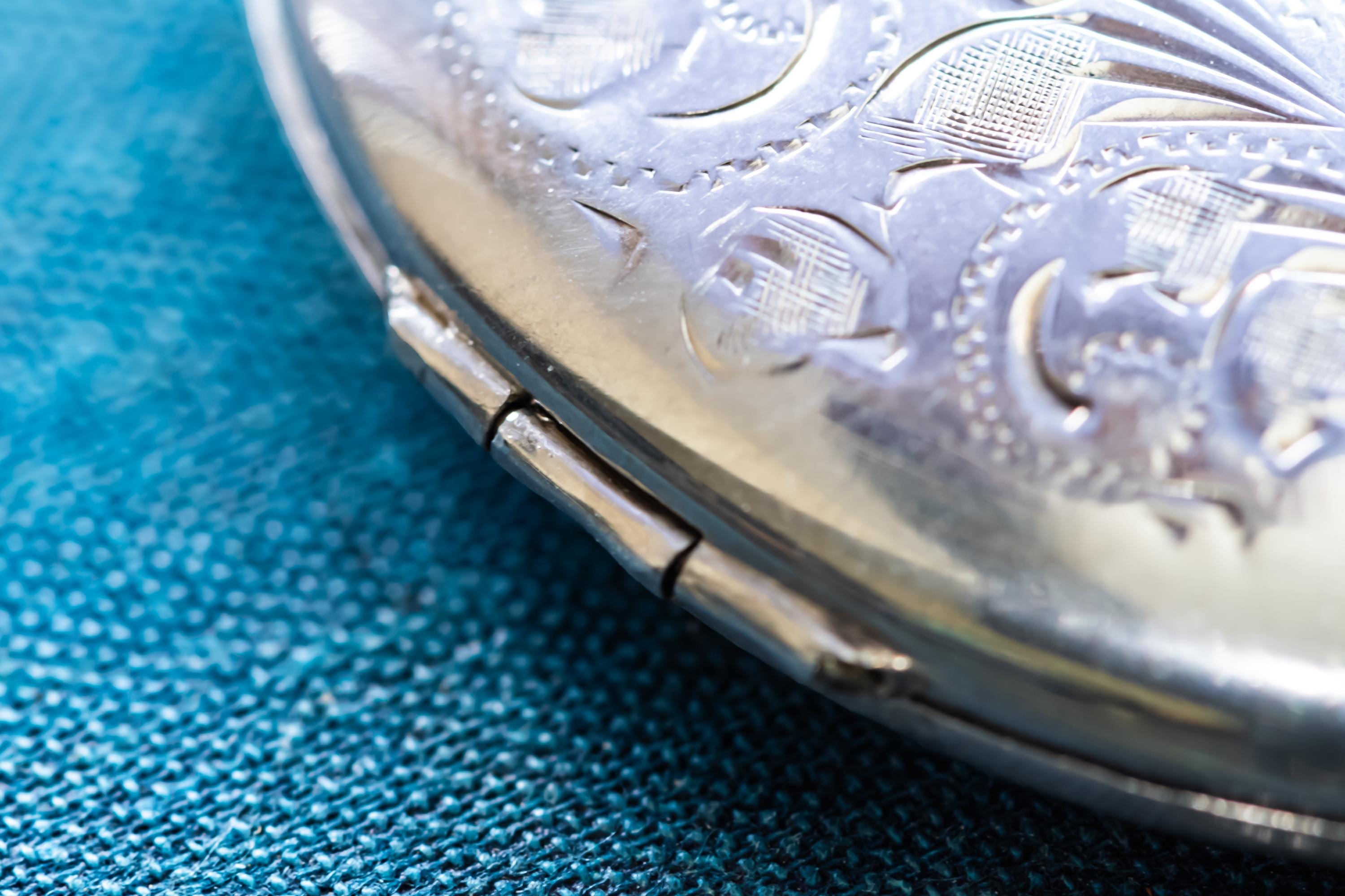 Huge 1993 Vintage Sterling Silver Engraved Locket | Omega Stamp | Dark Academia Talisman