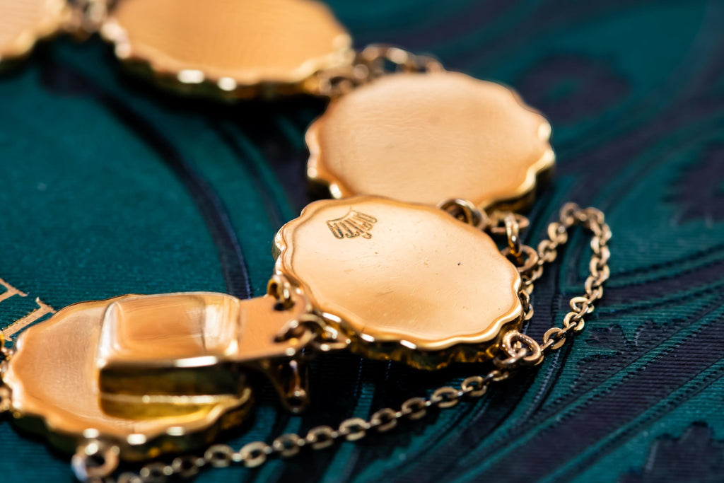 Vintage Amita Japanese Damascene Jewelry Set | 24K Gold Inlay | Dark Academia