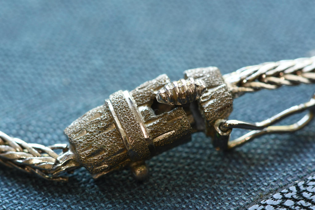 Vintage 800 Silver Apple Charm Bracelet | Pave Crystals | Botanical Goth Accessory